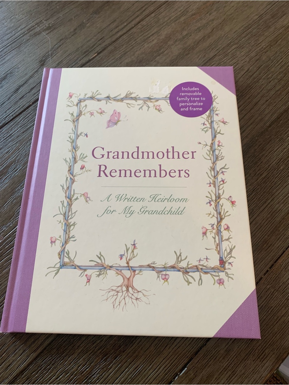 Grandmother Remembers Heirloom Memory Book - Purple & Cream